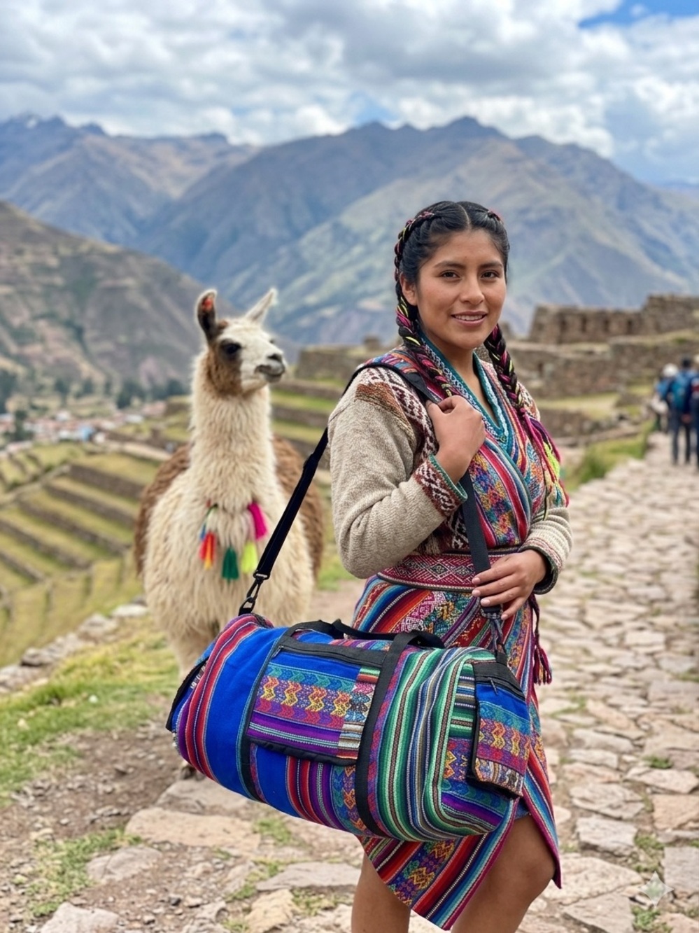 Peruvian Handwoven Multicolor Travel Duffel Bag - Artisan Design - Picture 1 of 8